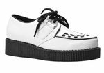 WHITE WITH BLACK  FOREVER FASHION PUNK ROCK N ROLL FAUX LEATHER CREEPER