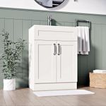 BELOFAY Crawley White 600mm Floor Standing Bathroom Vanity Unit With Basin
