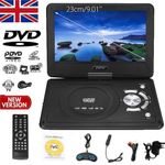 9.8" Portable DVD Player Rechargeable HD LCD Swivel Screen AV 3D Game Function