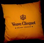 Veuve Clicquot Champagne Cushions x 1 EMBROIDERED LOGOS Still in polybag Vintage