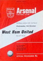 Arsenal V West Ham United - 1966/67 League Cup 3R - 5th October 1966