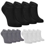SOCK SNOB 4 Pairs Bamboo Breathable Low Cut Ankle Trainer Socks for Men & Women