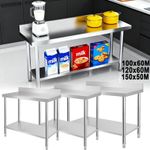 Stainless Steel Table with Undershelf Catering Kitchen Prep Table Workbench