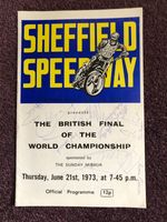 Speedway programme Sheffield British Final 1973 multiple autographs on cover