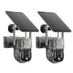2* 4G Solar Wildlife Camera Cellular 4G LTE Wireless 2.5K Trail Cam No Glow