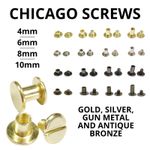 Chicago Screws - 4mm to 10mm - Vary Colour | Iron Fasteners | Interscrews | DIY