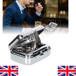 Outdoor Mini Portable Metal Ashtray With Lockable Lid Desktop Pocket Ashtray