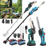 4 in 1 Cordless 8 inch Pole Saw Electric Mini Tree Chainsaw with Extension Pole