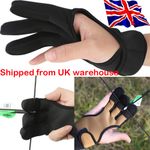 Archery 3 Finger Glove Protect Gear Guard Traditional Recurve Bow Shooting Hunt