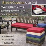 Heavy Duty Waterproof Garden Bench Seat Cushion 2 3 4 Seater Outdoor removeable
