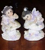 Pair of Cherubs Fairy Ornament Figure Regency Fine Arts Collectable 