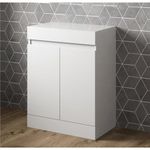 600mm Bathroom Countertop Vanity Door Unit Floor Standing Soft Close White Gloss