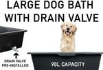 Dog Pet Bath 90L Wash Pool LARGE Dogs Quick DRAIN Tap Valve For All Animal Uses