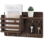 Wooden Wall Mounted Hanging Hooks Key Holder Storage Letter Mail Rack Organizer