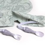 Bibado Handi Cutlery 2-Pack – Mist Baby Fork & Spoon, No-Drop NEW