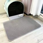 Double Layer Cat Litter Mat Non-Slip Washable Pad for Cats Litter Box, Paw Clean