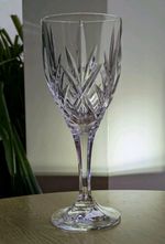 Bohemia crystal large wine glasses 275ml capacity heavy 20.5cm unused condition