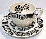 Ginori Missoni bianco nero series breakfast teacup & saucer monchrome abstract