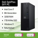 Dell OptiPlex SFF i7-8700 8th Gen | 32GB DDR4 | 1TB NVMe | Win11 Pro