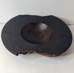 Beautiful Wood Turned Burr wood Bowl With Carved Decorative Edge 10.5inch Wide