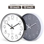 10/12" Wall Clock Silent Non Ticking Clock  Living Room Bedroom Kitchen Office