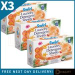 3 x SWIRL TROPICAL LAUNDRY DETERGENT SHEETS NON BIO FOR WASHING MACHINES NEW