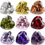 50pcs 3x3~15x15 Heart Cut Loose Cubic Zirconia Stones 15 Color CZ Synthetic Gems