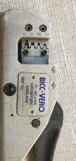 Vintage BIG-VERO Crimping Tool 14 16 20 24 St Helens England Electrical Crimper