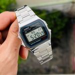 NEW CASIO Retro Classic Unisex Digital Steel Bracelet Watch A158WA-1YES Silver