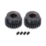 1Mod 28T Pinion Gear 10mm Bore 45# Steel Motor Rack Spur Gear with Step, 2 Set