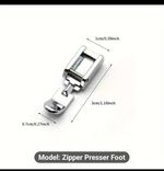 Zipper Foot Narrow - for Domestic Sewing Machines Snap on Stitch Presser UK