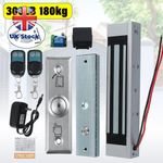 Electric Magnetic Lock Holding Force 300Lbs Door Entry Access +2 Remote Controls