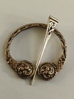 Old Sterling Silver Scottish Pennanular Kilt Pin Tara Brooch
