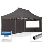 3x6 PES PopUp Gazebo Aluminium 32 mm, Sidewalls with Panorama Windows, dark grey