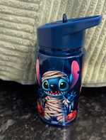 Disney Stitch Lilo & Stitch Blue Plastic Kids Water Bottle Flip-Top Lid