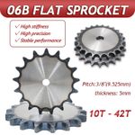 3/8" 06B Flat Chain Drive Sprocket 10 - 42 Tooth Pitch 9.525mm Roller Chain
