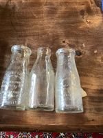 3 Old Scottish Glass Embossed 1/2 Pint Milk Bottles Inc East Kilbride Dairy Farm