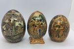 Vintage Japanese Satsuma Style Porcelain Eggs x 3