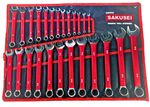 SAKUSEI 25pc Combination Spanner Set Metric 6 - 32mm Red Soft Grip