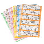 Value Bingo Flyers Quickies Pad Of 600 Tickets 6 TV Bright Colours 1-90