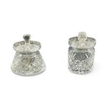 TWO CUT LEAD CRYSTAL LIDDED PRESERVE JARS SH11