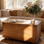 Fabulous Victorian stripped pine blanket box / trunk / coffee table / storage ch