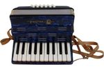 Vintage Blue Mini Accordion Made in Germany 17 Key Classic Design