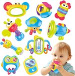 KaeKid 10 Piece Baby Infant Toys Set Grab Shake Rattle Sensory Teether 6+ Months