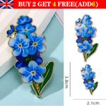 Blue Forget Me Not Flower Small Badge Vintage Look Pin Enamel Gold Brooch Gift