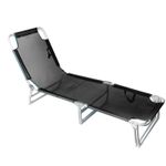 Folding Sun Bed Steel framed Multiple Reclining Positions, carry