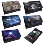 Personalised Tobacco Pouch Wolf Rolling Baccy Wallet Smoking Gift Wolves Moon
