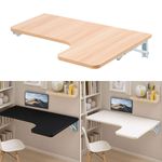 Fold Down Wall Mount Solid Wooden Table Laptop Desk Drop-leaf Dinning Tea Table