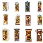 Rolife 12kits Book Nook Kit LED DIY Dollhouse Kit Book Shelf Decor Xmas Gift