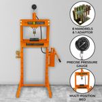 Hydraulic Shop Press 20 Ton Tonne Floor Workshop Garage Jack Pump Pressure Gauge